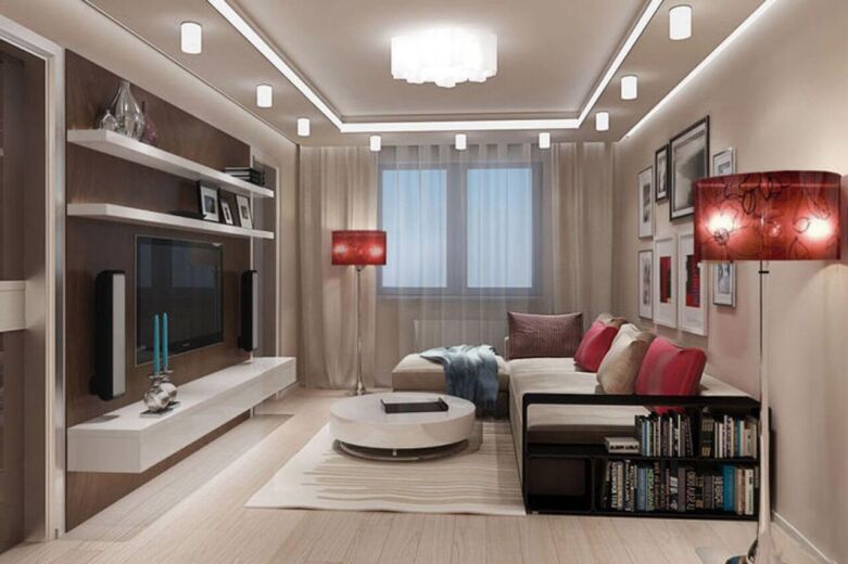 Современный дизайн зала в квартире